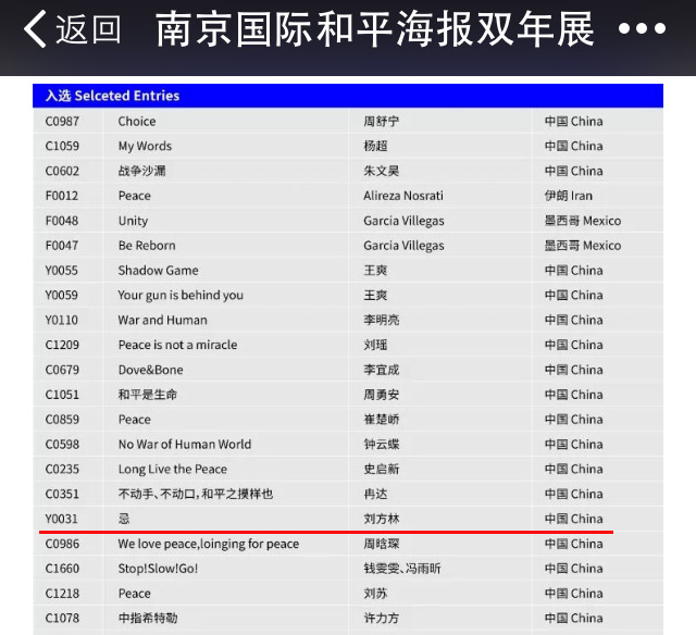 入选信息